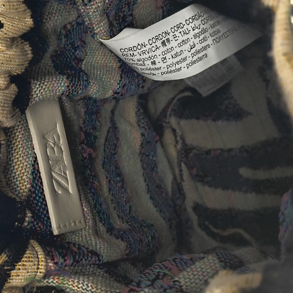 Like New - Zara Raffia Crochet Rope Bucket Bag With Removable Crossbody Strap - Picture 7 of 9